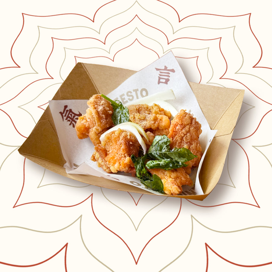 Taiwan Crispy Chicken with golden crunchy coating, Taiwanese spices and juicy chicken – authentic Taiwanese street food served at Wok Manifesto Newcastle.